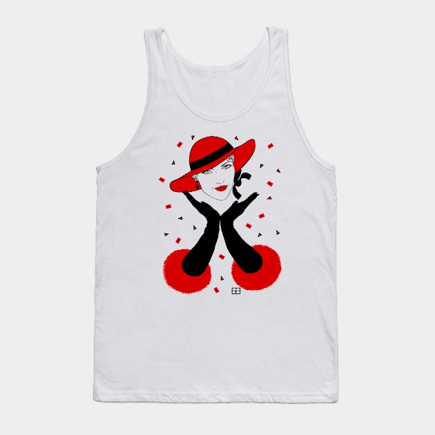 Red Hat Tank Top by WorkOfArtStudios